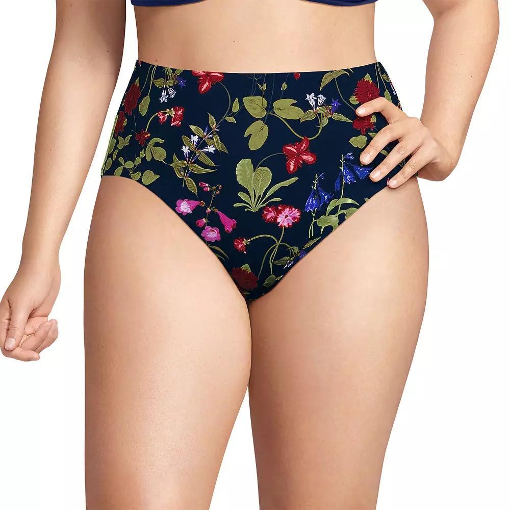 Plus Size Lands' End Smoothing High Waisted Swim Bottoms, Women's, Size: 16 W, Cloud Blue Floral Product Image