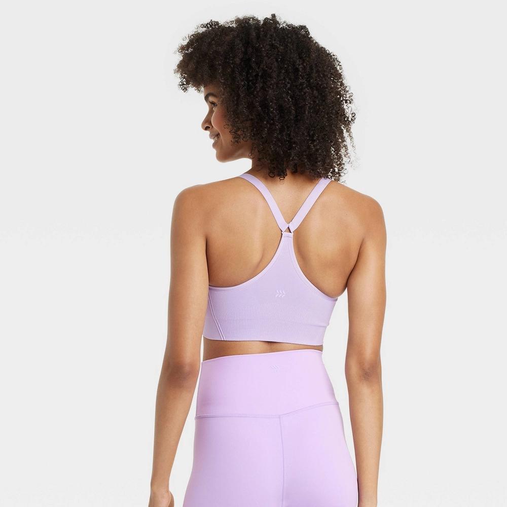 Women's Seamless Medium Support Cami Sports Bra - All In Motion™ Purple M Product Image