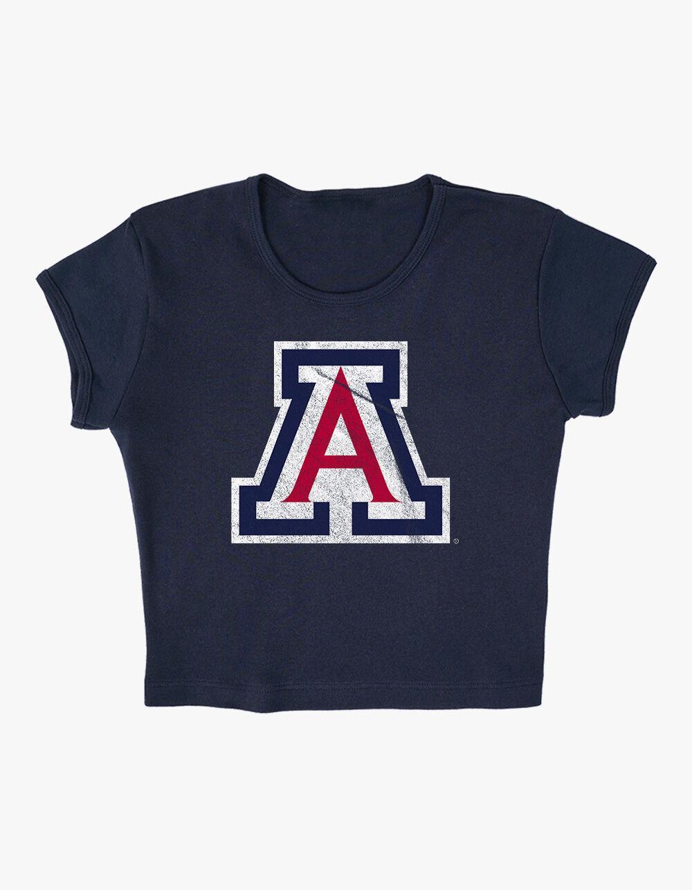 THE UNIVERSITY OF ARIZONA Distressed Primary Logo Womens Baby Rib Tee Product Image