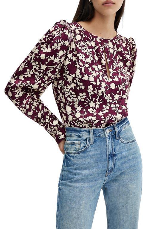 MANGO Berry Blouse (Maroon) Women's Blouse Product Image