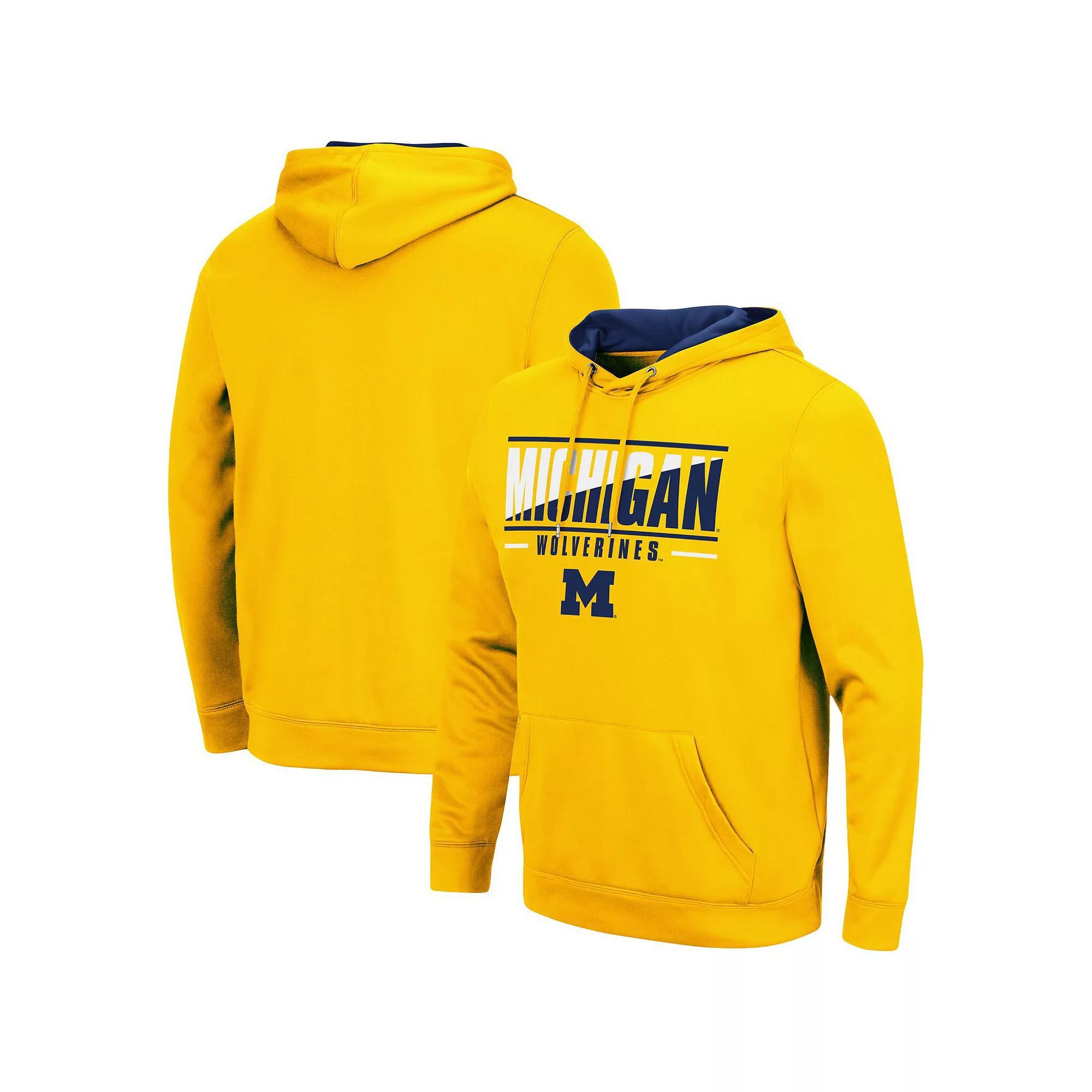 Men's Colosseum Maize Michigan Wolverines Slash Stack 2.0 Pullover Hoodie, Size: Small, Gold Product Image