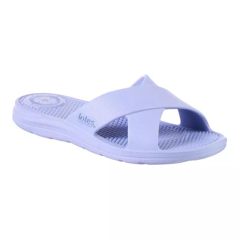 totes Womens Everywear Cross Slide Sandals Purple Product Image