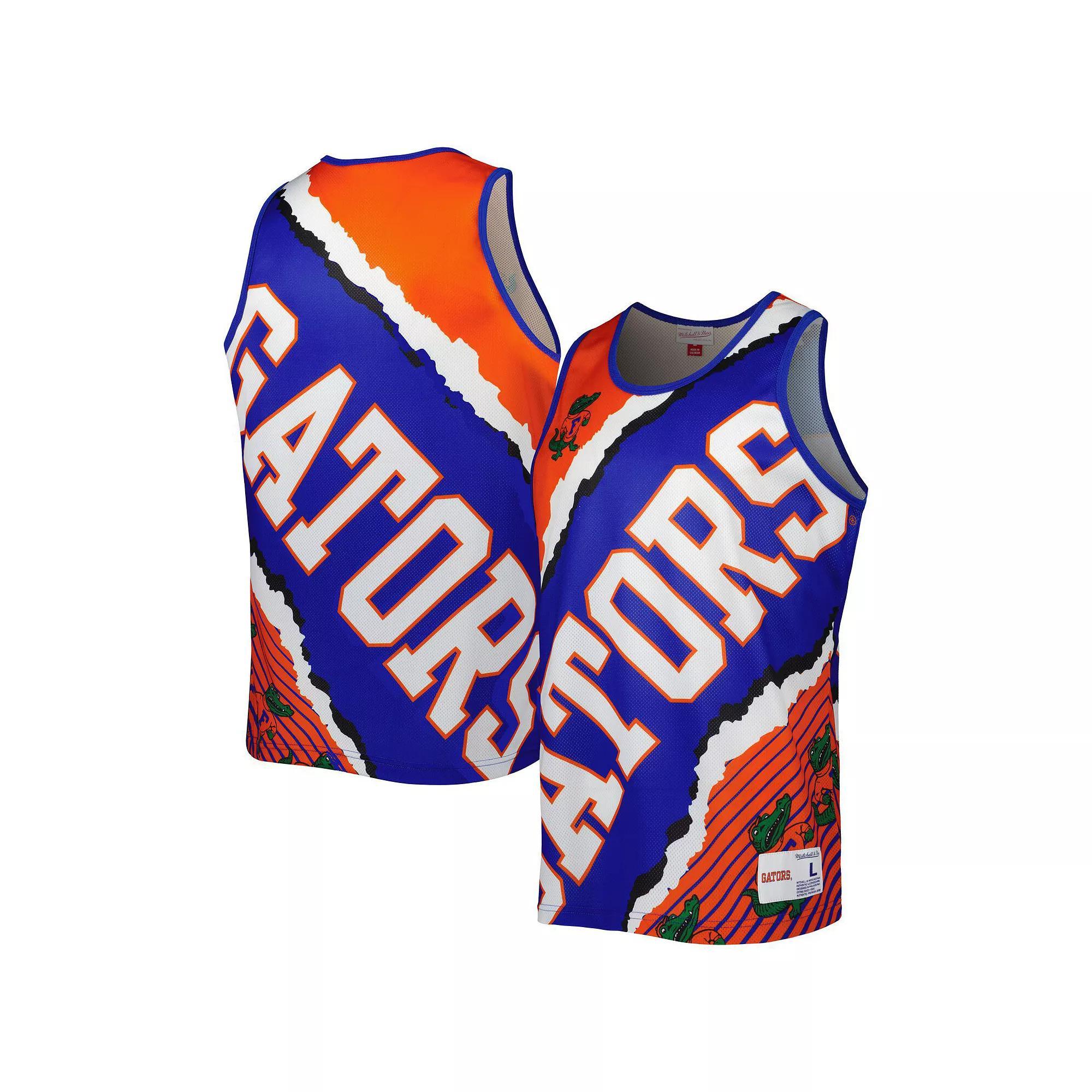 Men's Mitchell & Ness Royal/Orange Florida Gators Jumbotron 2.0 Sublimated Tank Top, Size: Medium, Blue Product Image