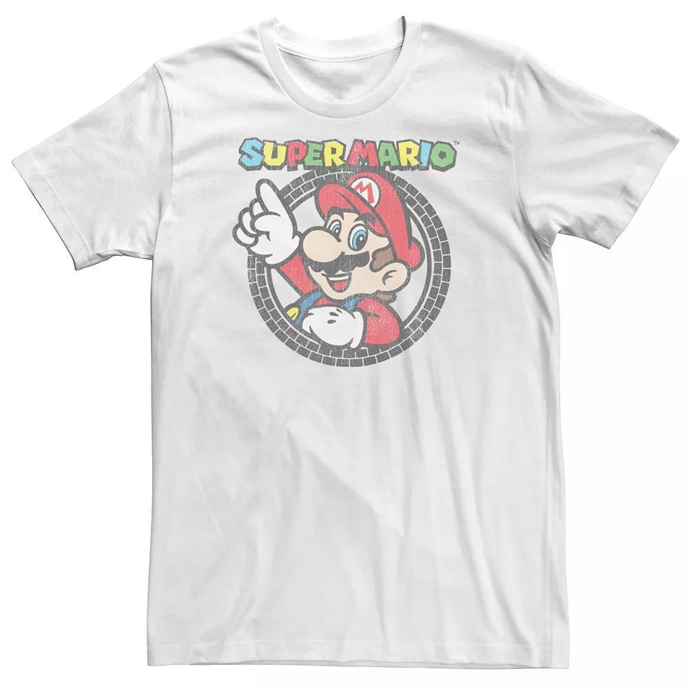 Men's Super Mario Bros. Vintage Tee, Size: Small, White Product Image