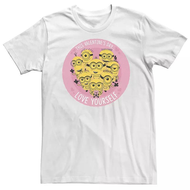 Big & Tall Despicable Me Minions This Valentine's Day Love Yourself Tee, Men's, Size: 4XL Tall, White Product Image