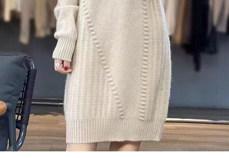 Mock Neck Sheath Sweater Dress Product Image