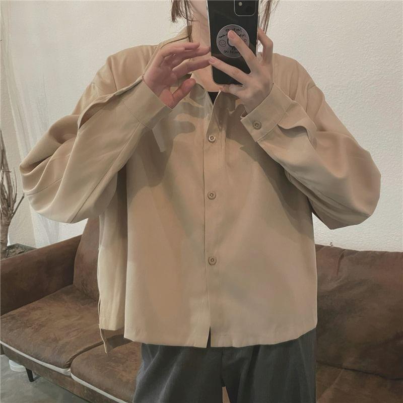 Long-Sleeve Plain Shirt Product Image