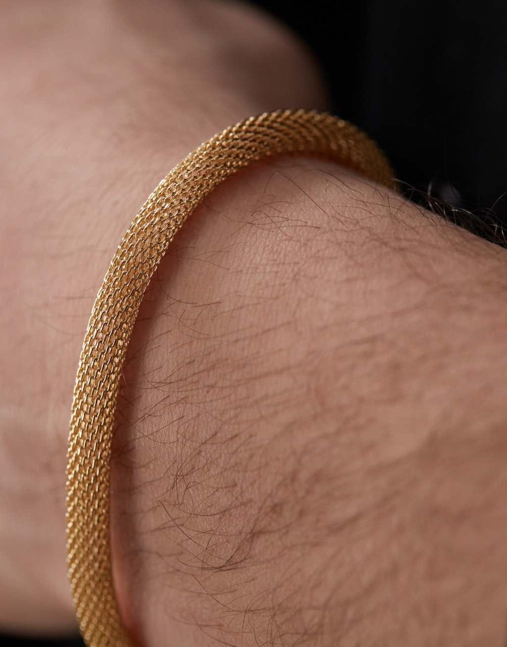 Faded Future textured bracelet with magnetic clasp in gold Product Image