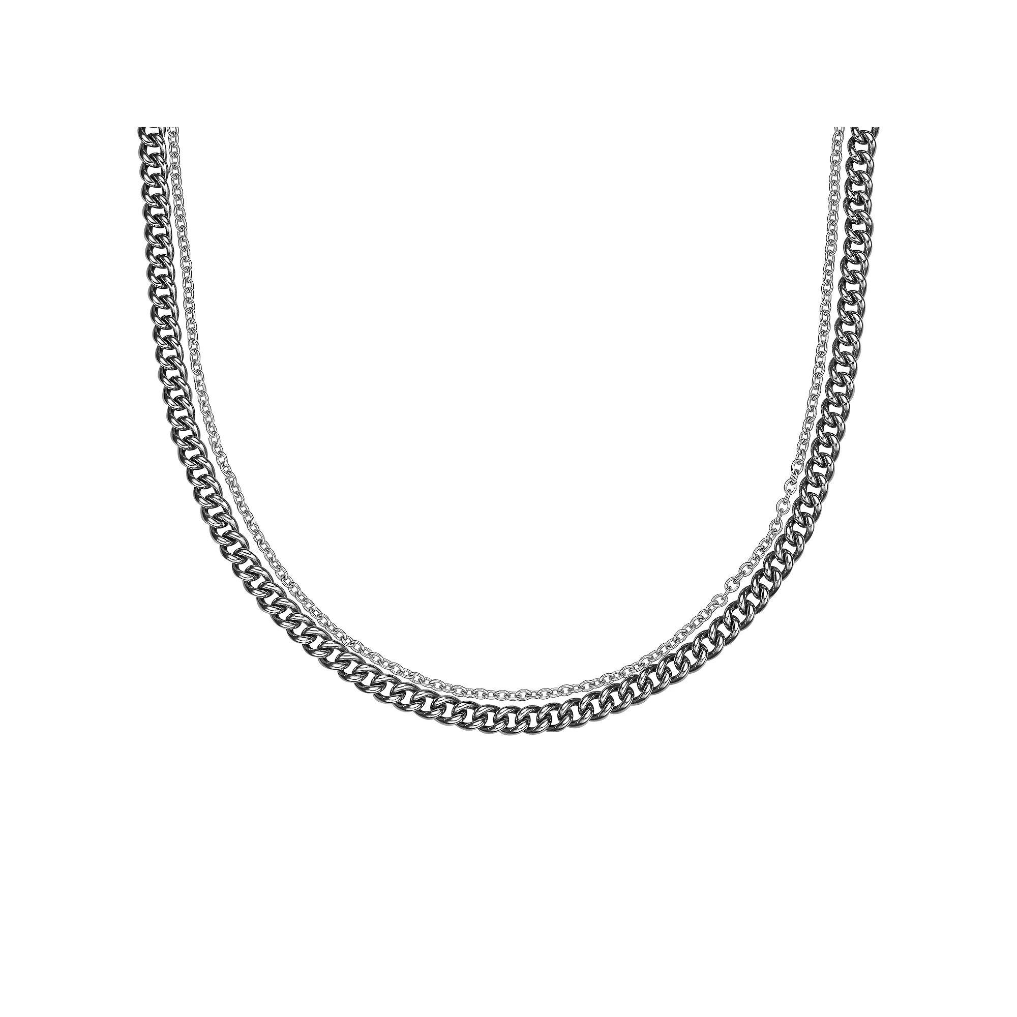 LYNX Stainless Steel Multistrand Layered Chain Necklace, Women's, Size: 22" Product Image