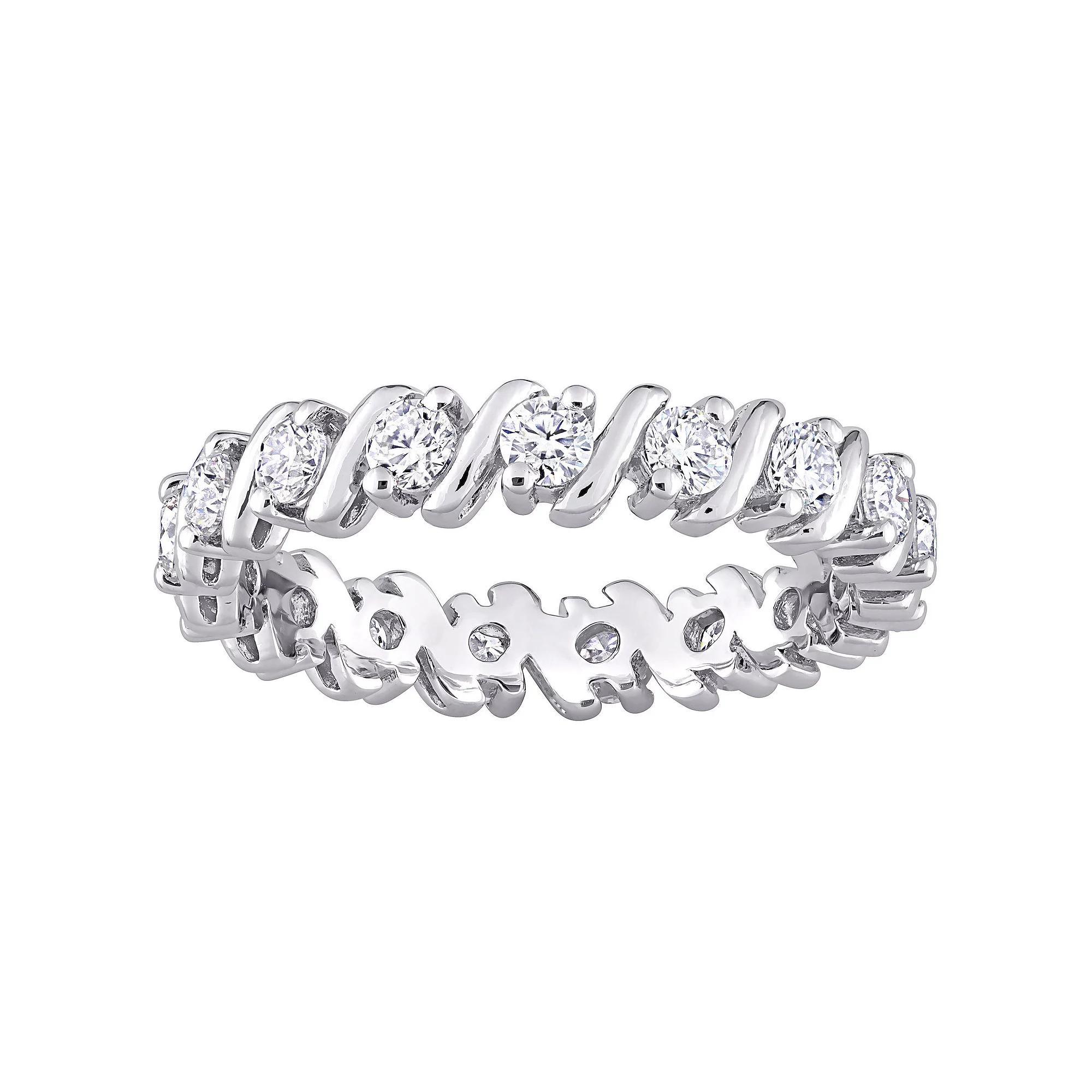 Stella Grace Sterling Silver Lab-Created Moissanite Full Eternity Ring, Women's, Size: 8 Product Image