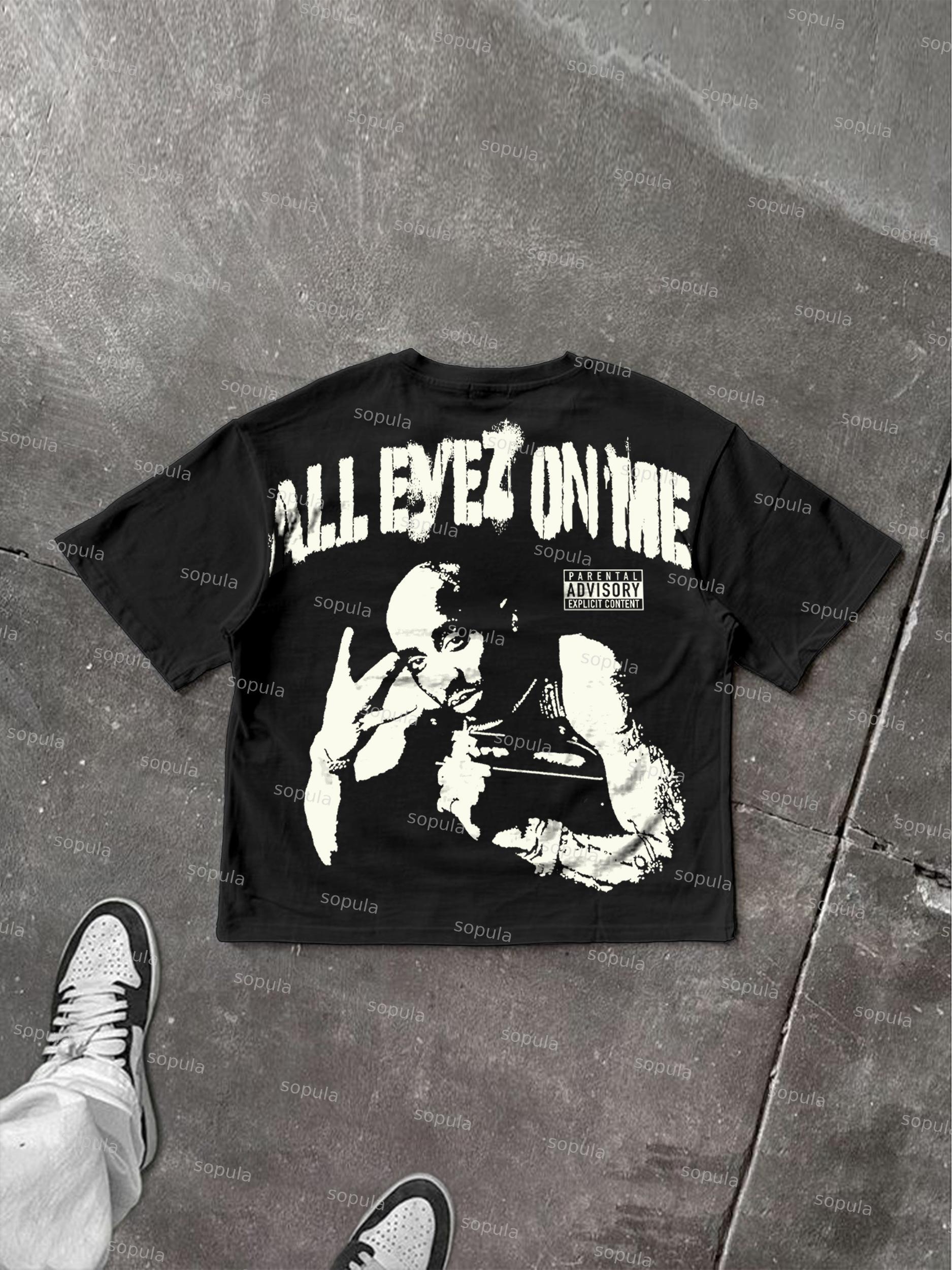 All Eyez On Me 2017 Rap Hip-Hop Graphic Cotton T-shirt Product Image