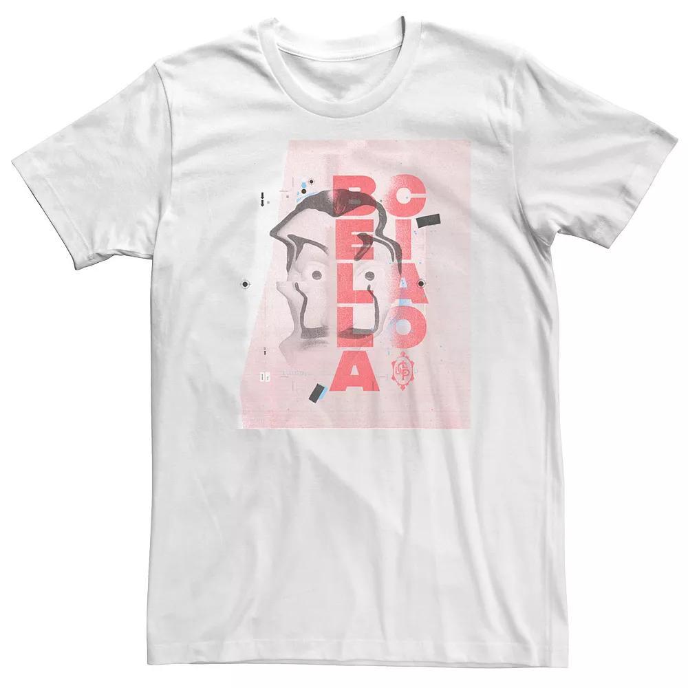 Big & Tall Netflix La Casa De Papel Warped Mask Tee, Men's, Size: XXL Tall, White Product Image