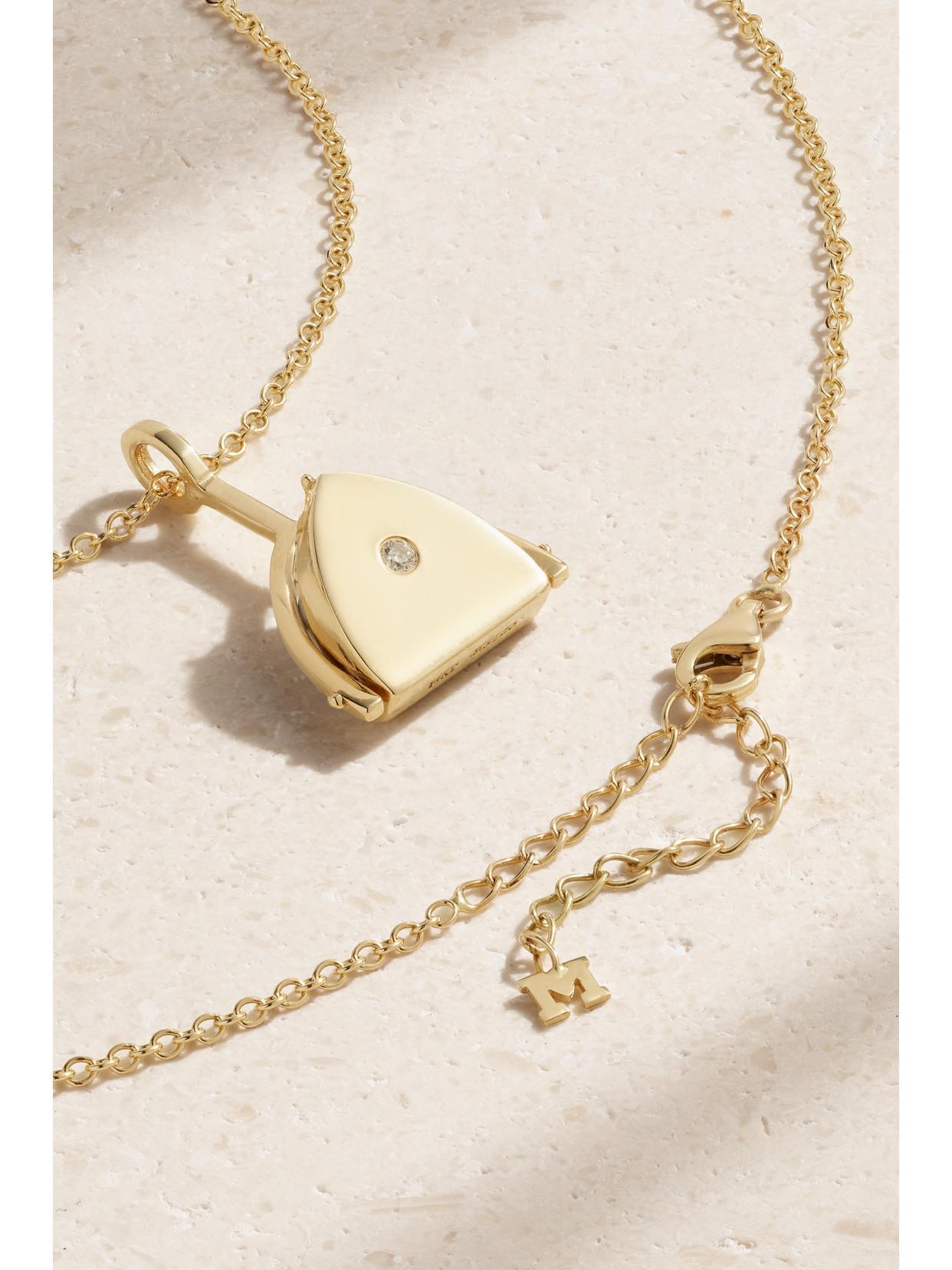 MATEO Flip 14-karat Gold, Lapis Lazuli And Diamond Necklace Product Image