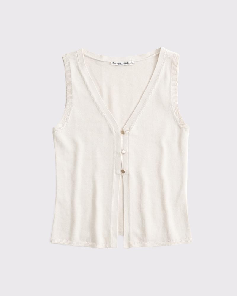 Open-Front Sweater Vest Product Image