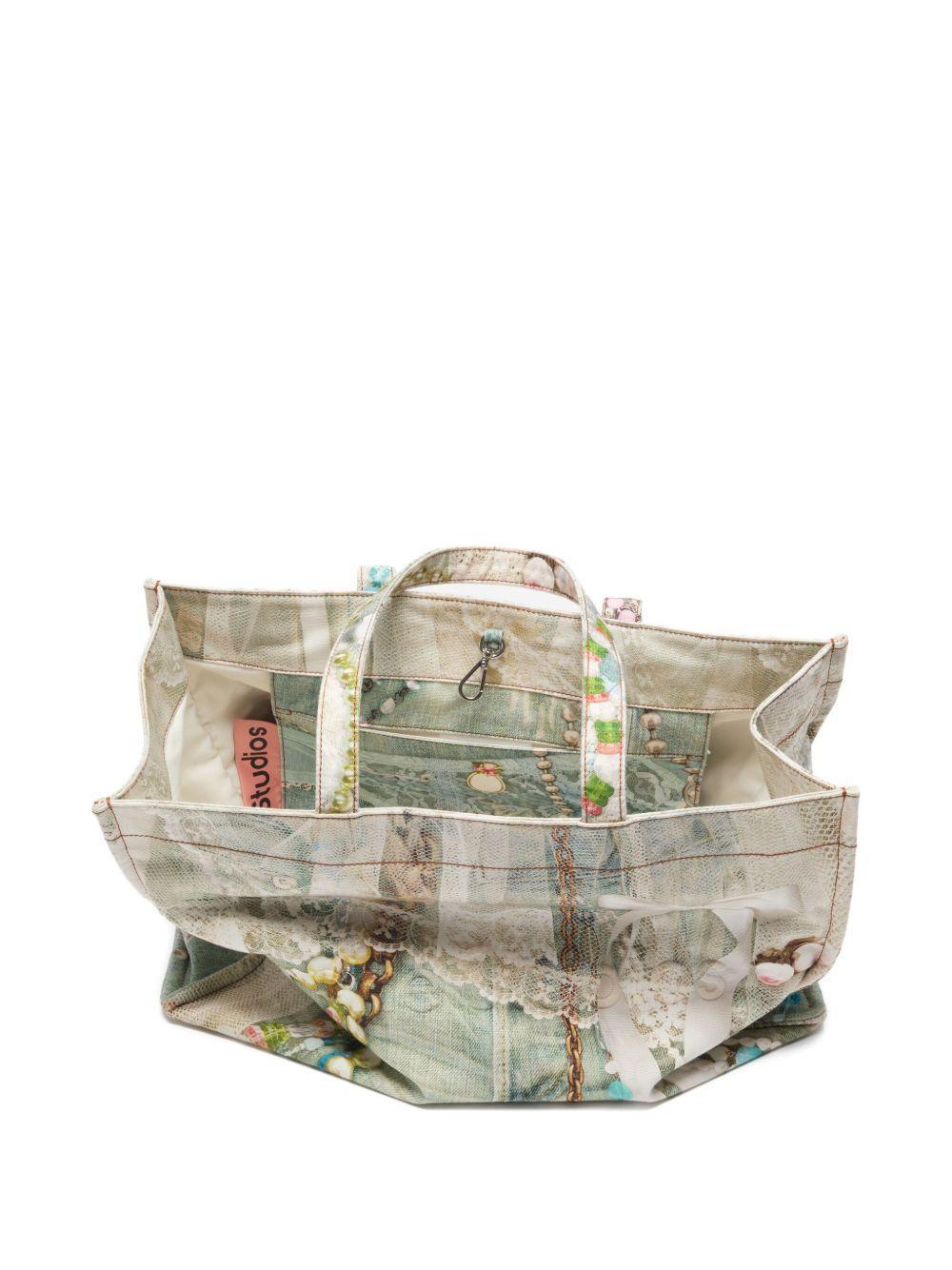 lace-trimmed printed tote bag Product Image