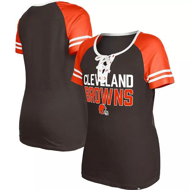 Women's New Era  Navy Tennessee Titans Raglan Lace-Up T-Shirt, Size: XL, Blue Product Image