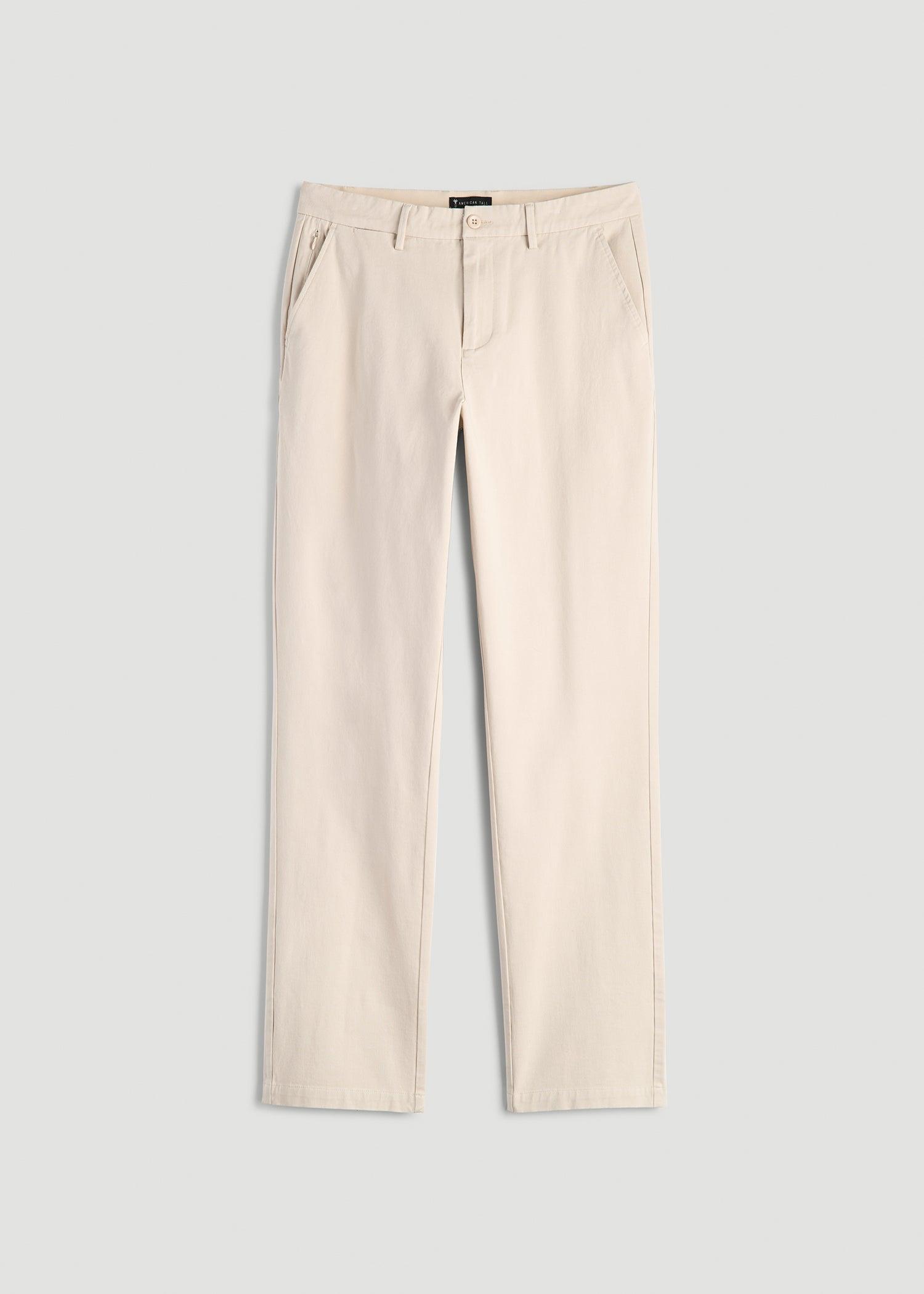 4 Way Stretch Commuter STRAIGHT Leg Chino Pants for Tall Men in Light Stone Product Image