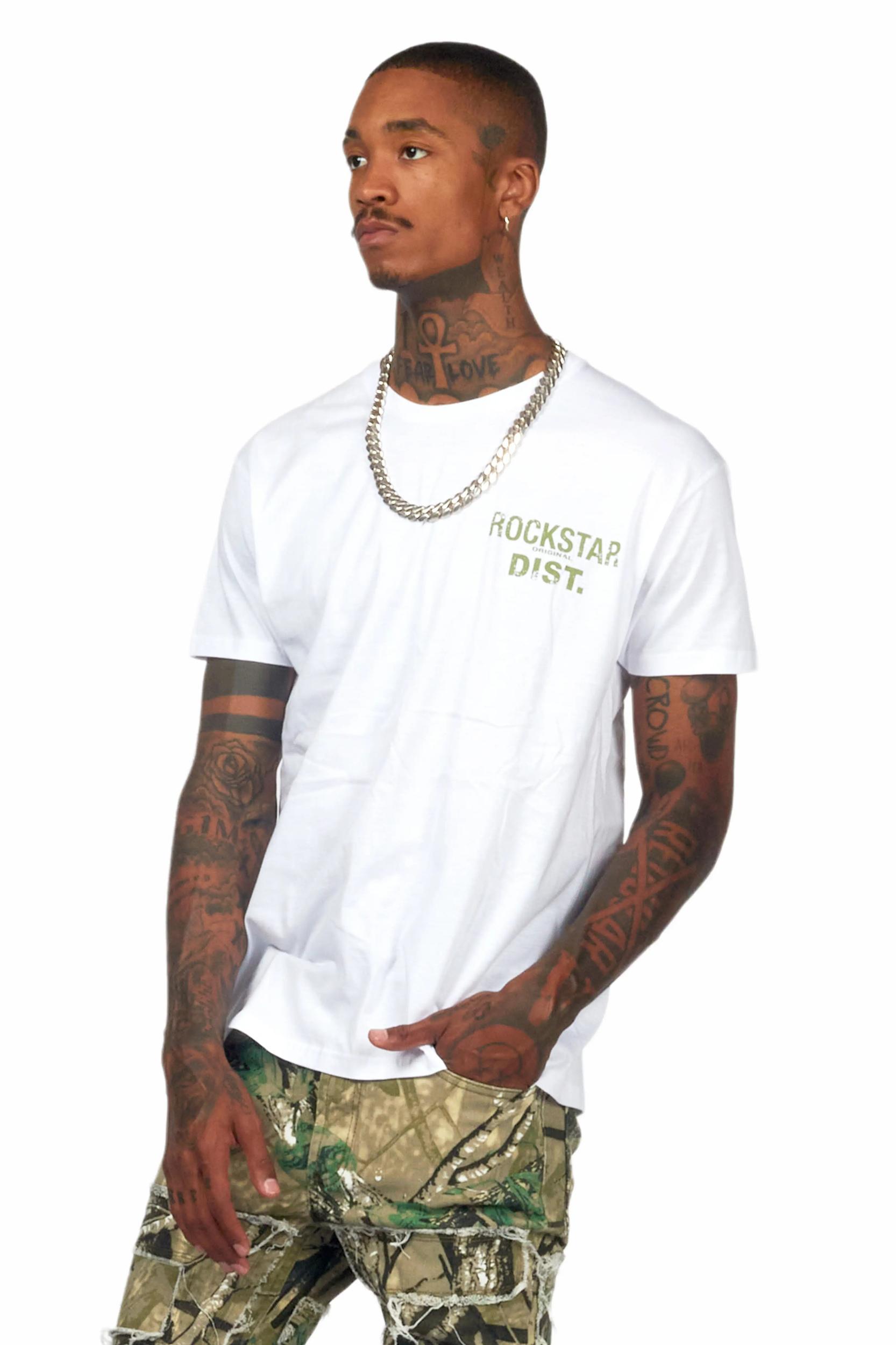 Lake White/Green Graphic T-Shirt Male Product Image