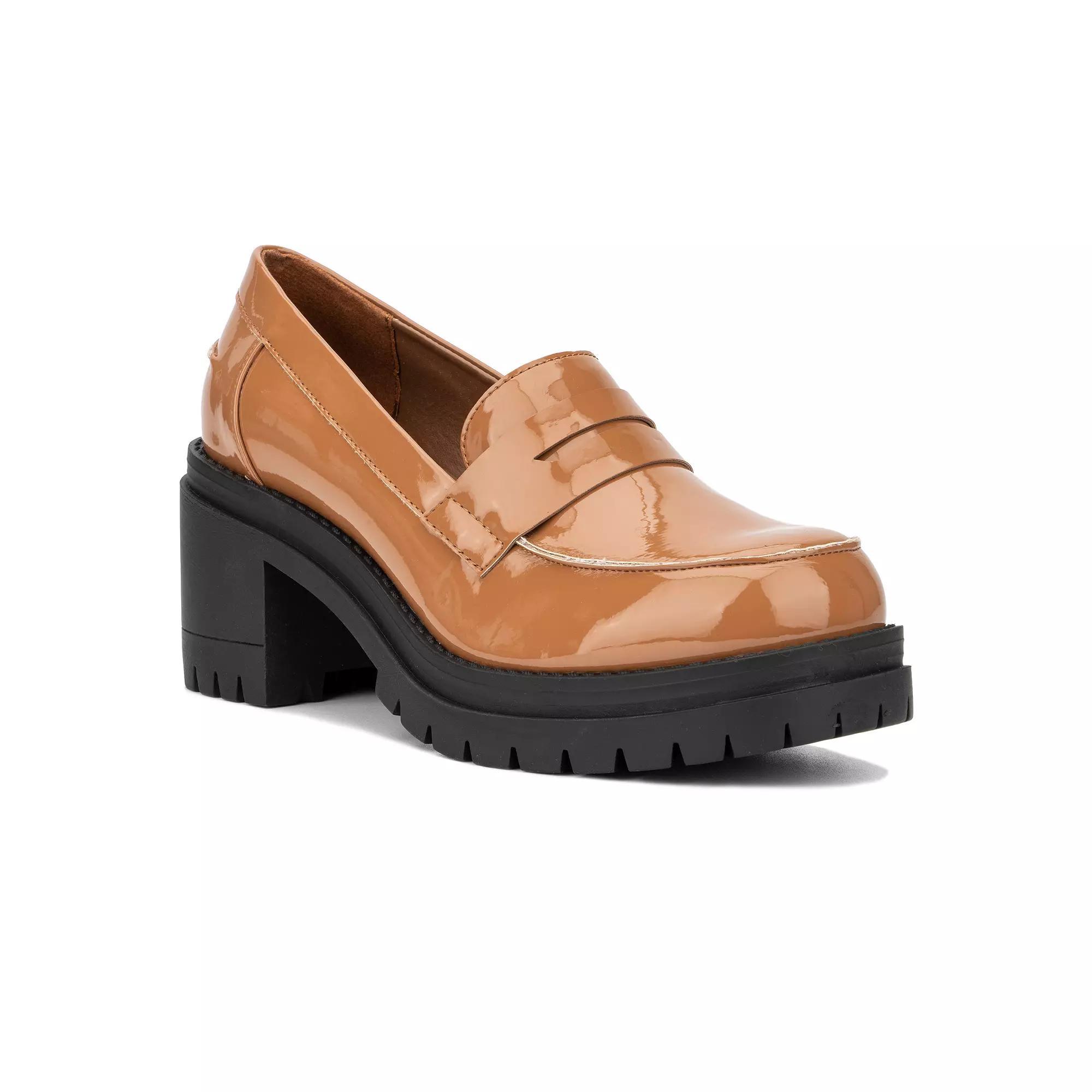 New York & Company Women's Penny Loafers, Size: 9, Red Patent Product Image