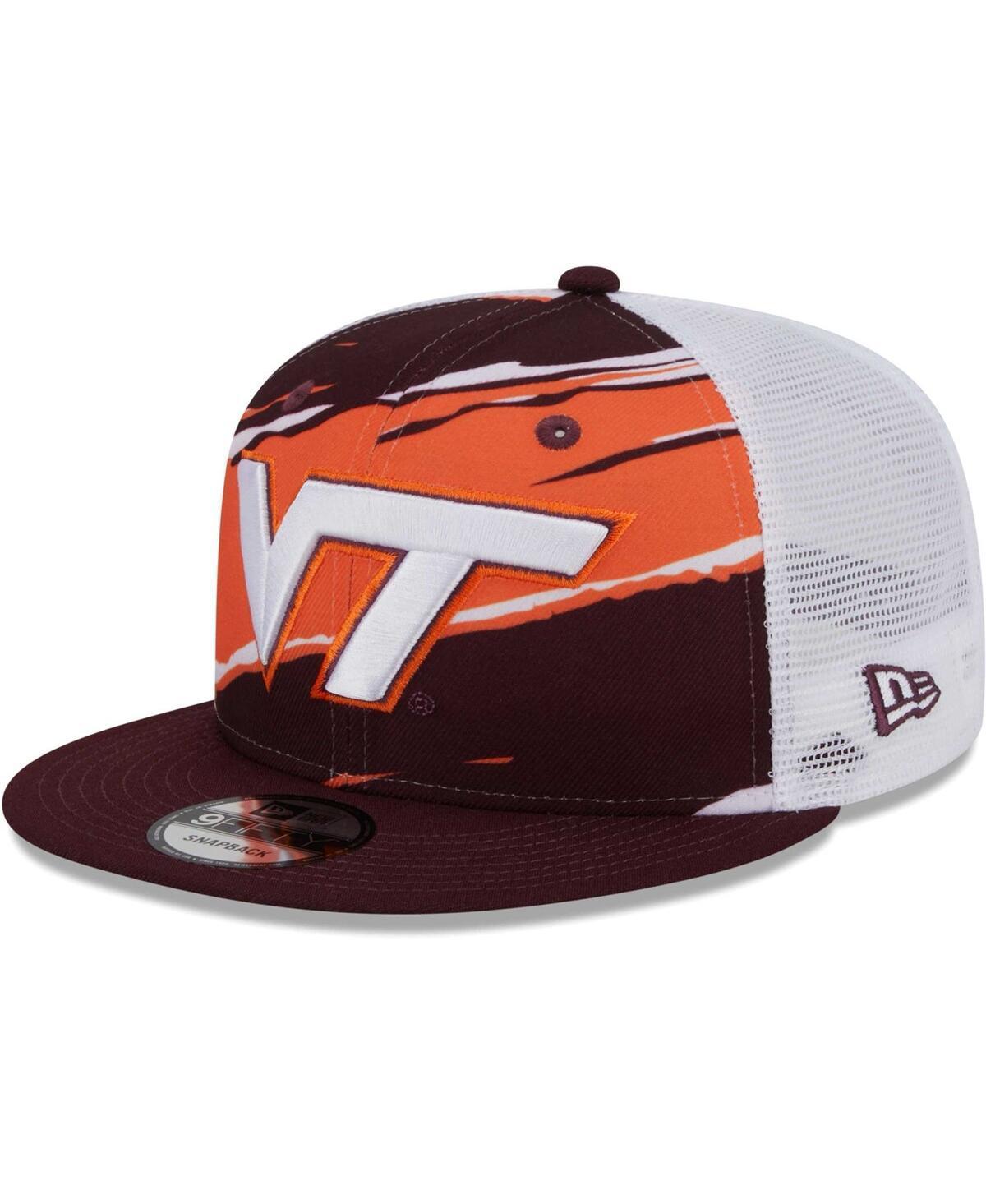 Men's New Era Maroon Virginia Tech Hokies Tear Trucker 9FIFTY Snapback Hat, Red Product Image