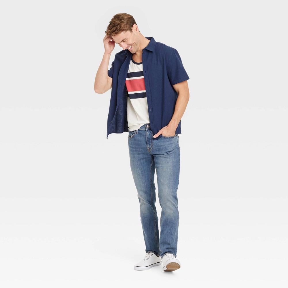 Men's Slim Fit Jeans - Goodfellow & Co™ Medium Wash 34x34: Midweight , Stretch Fabric, Mid Rise, Fly Button Closure Product Image