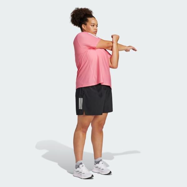 adidas Own The Run Tee (Plus Size) Pink Fusion 2X Womens Product Image