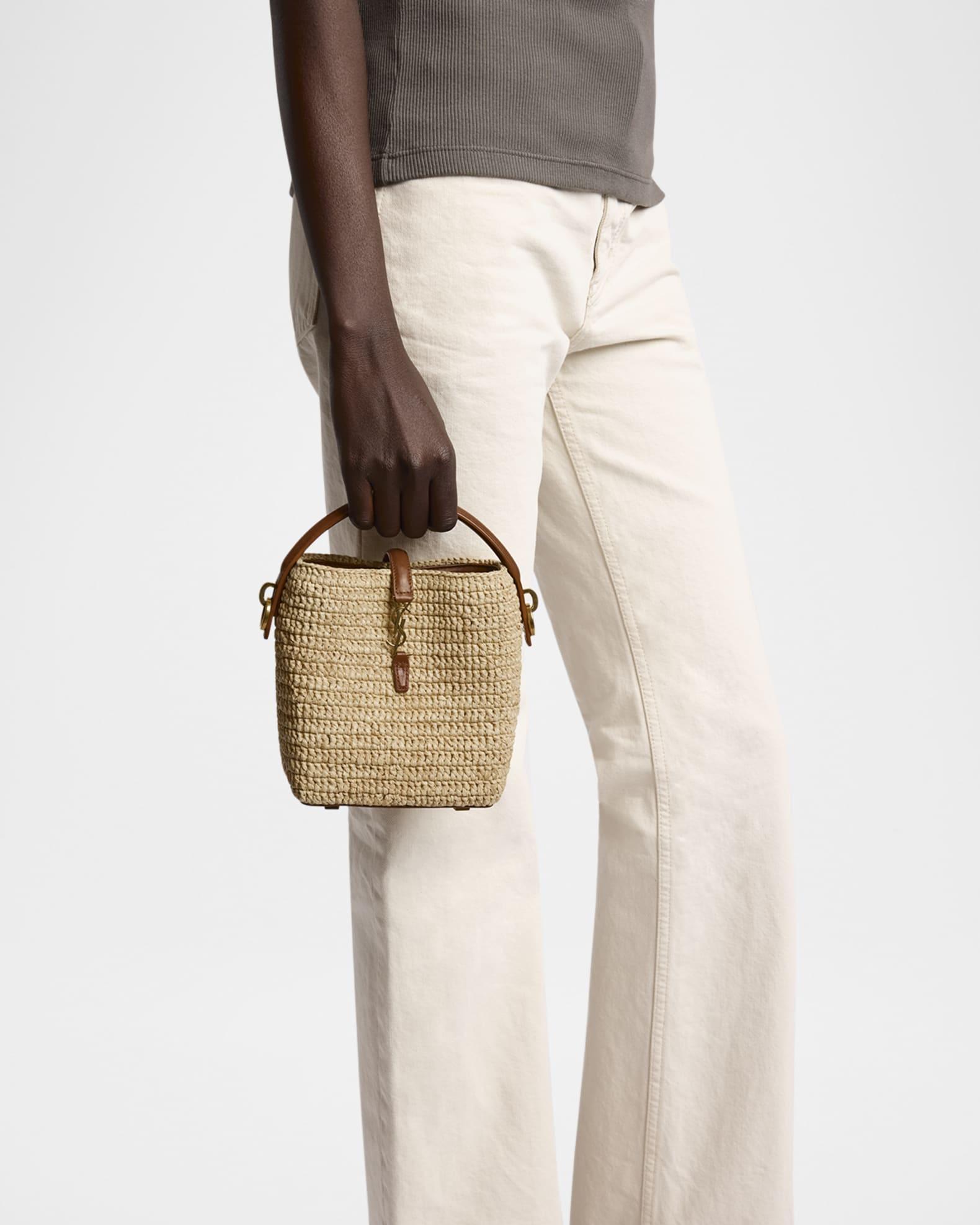 Le 37 Mini YSL Bucket Bag in Raffia and Leather Product Image