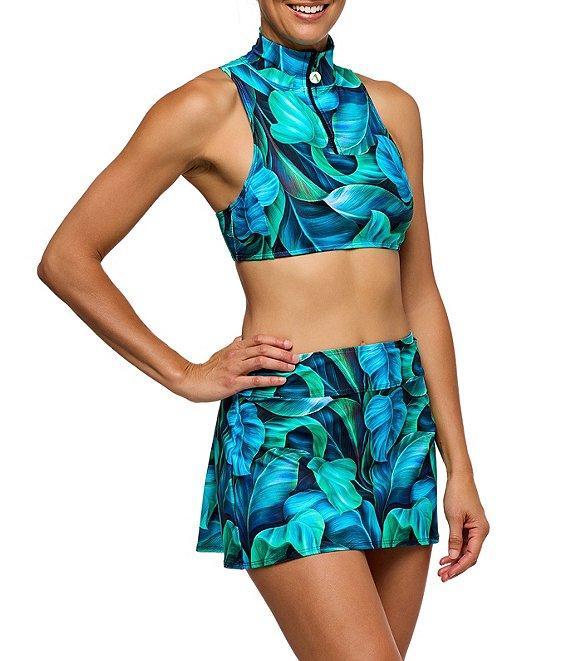 Athena Next by Athena Curacao Palm Paddle Out Mock Neck Cropped Swim Top Product Image