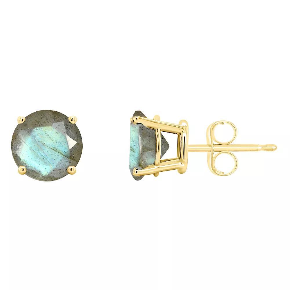 Celebration Gems 14k Gold Round Labradorite Stud Earrings, Women's Product Image