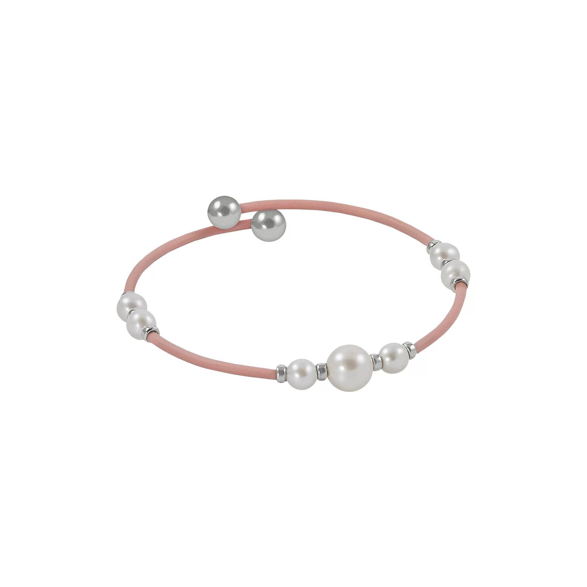 Sterling Silver Freshwater Cultured Pearl Stretch Bracelet, Womens, Freshwater White Product Image