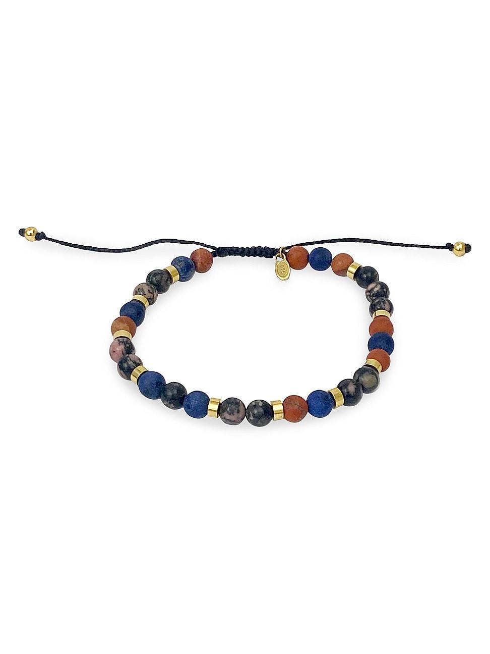 Mens Multi-Stone & Sterling Silver Bracelet Product Image