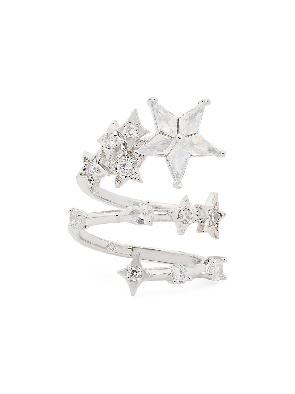 Womens Cosmos Silvertone & Cubic Zirconia Wrap Ring Product Image