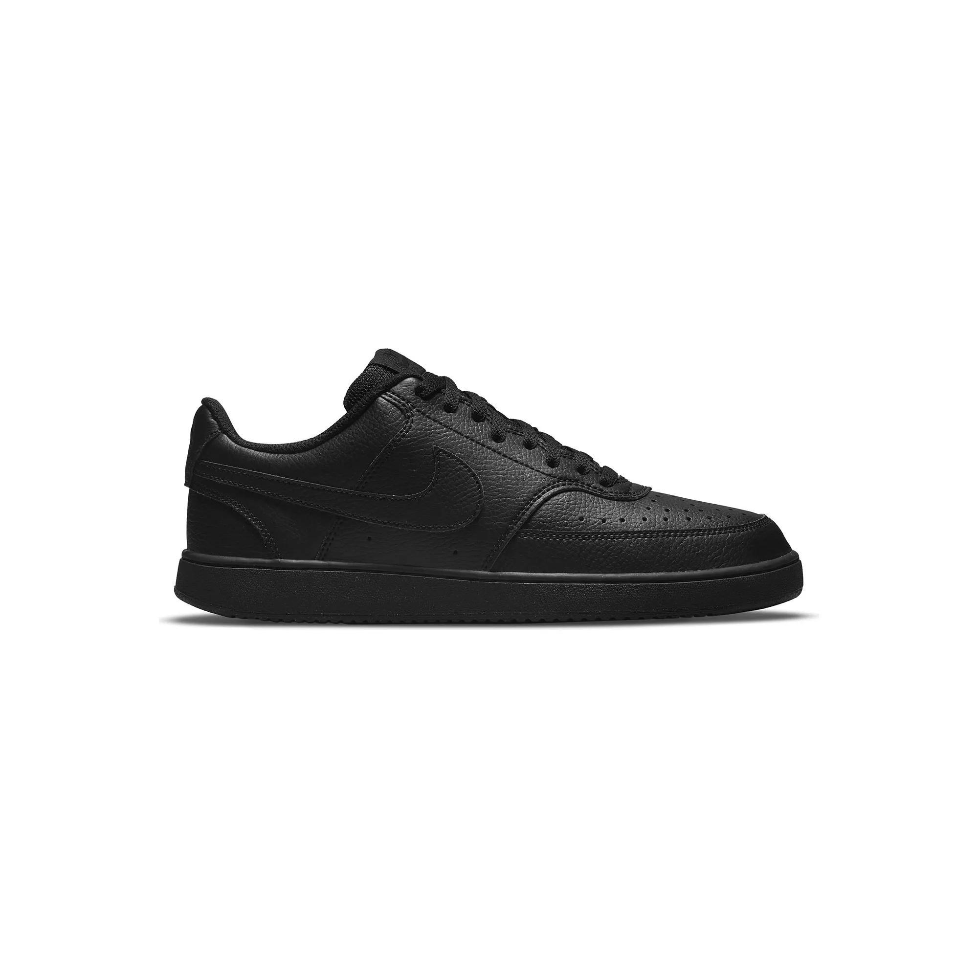 Nike Men's Court Vision Low Next Nature Casual Shoes in Black/Black Size 11.5 Leather Product Image