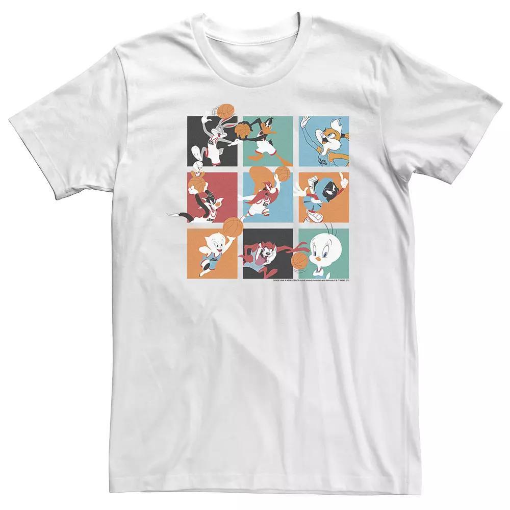 Big & Tall Space Jam 2 Panel Boxes Tee, Men's, Size: XXL Tall, White Product Image