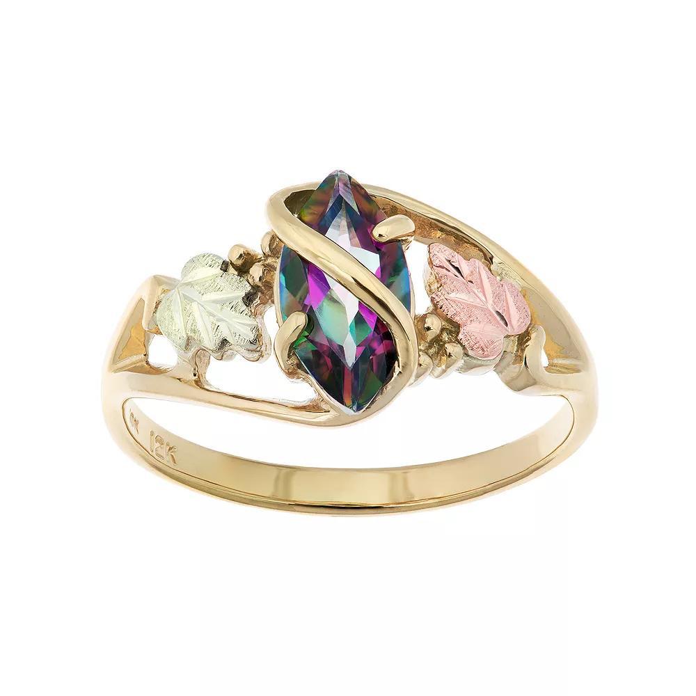 Black Hills Gold Tri-Tone Mystic Fire Topaz Ring, Women's, Size: 6, 10k Gold Product Image