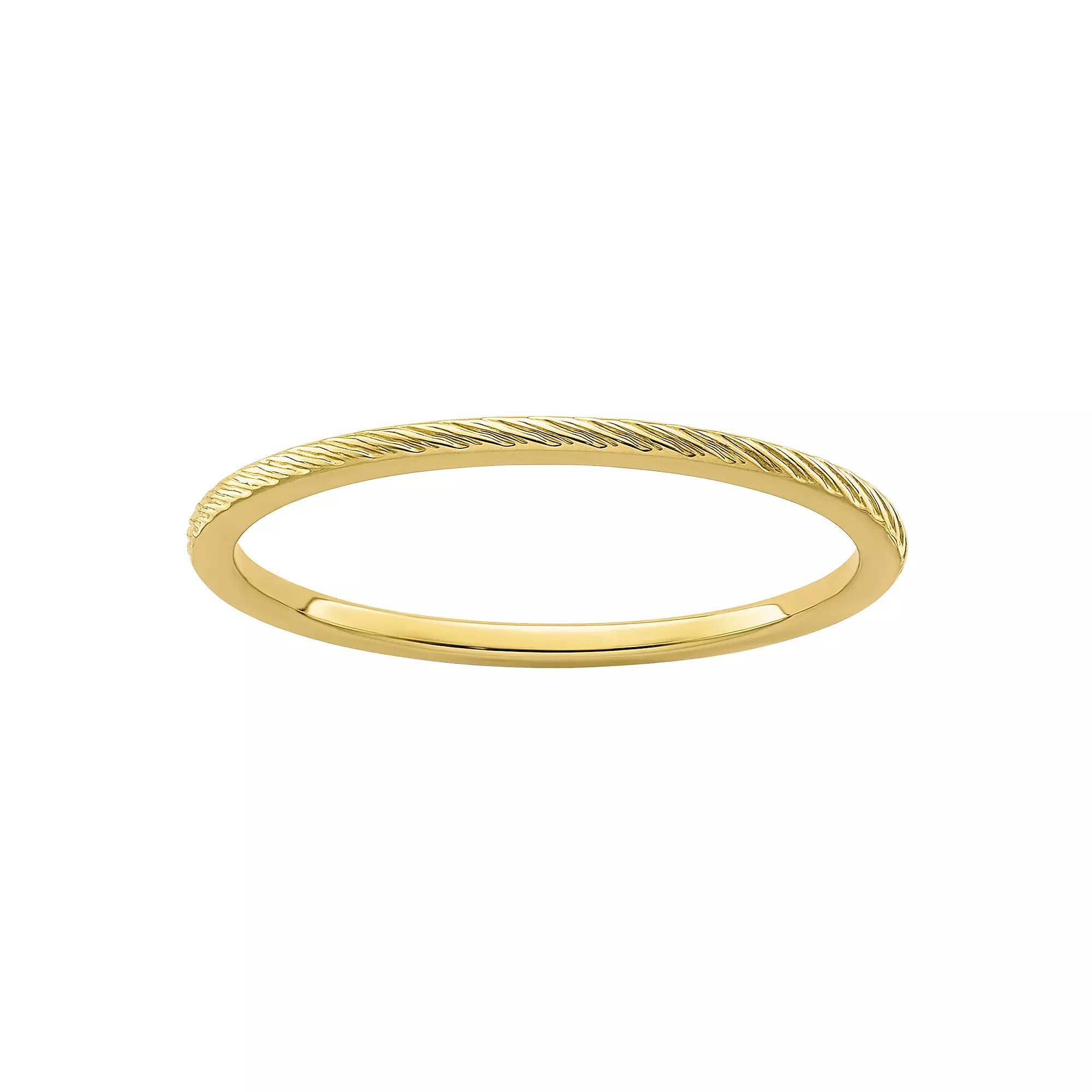 Stacks & Stones 10k Gold 1.2 mm Twisted Wire Pattern Stackable Band, Women's, Size: 4 Product Image