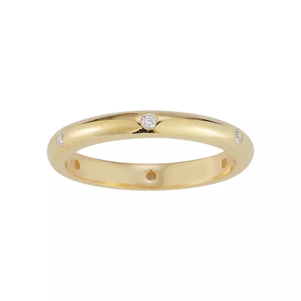 Sunkissed Sterling 14k Gold Over Silver Cubic Zirconia Band Ring, Women's, Size: 6, Gold Tone Product Image