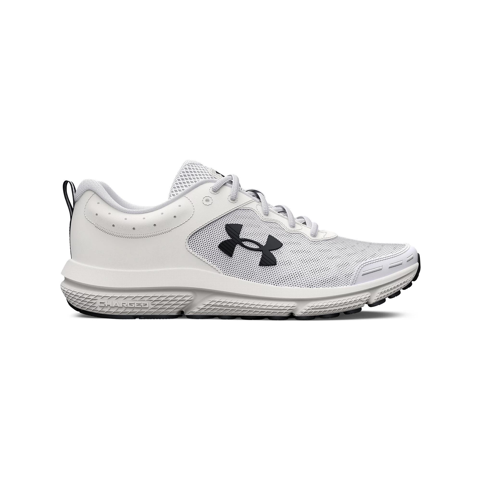 Under Armour Charged Assert 10 Men's Running Shoes, Size: 7.5, White Black Black Product Image