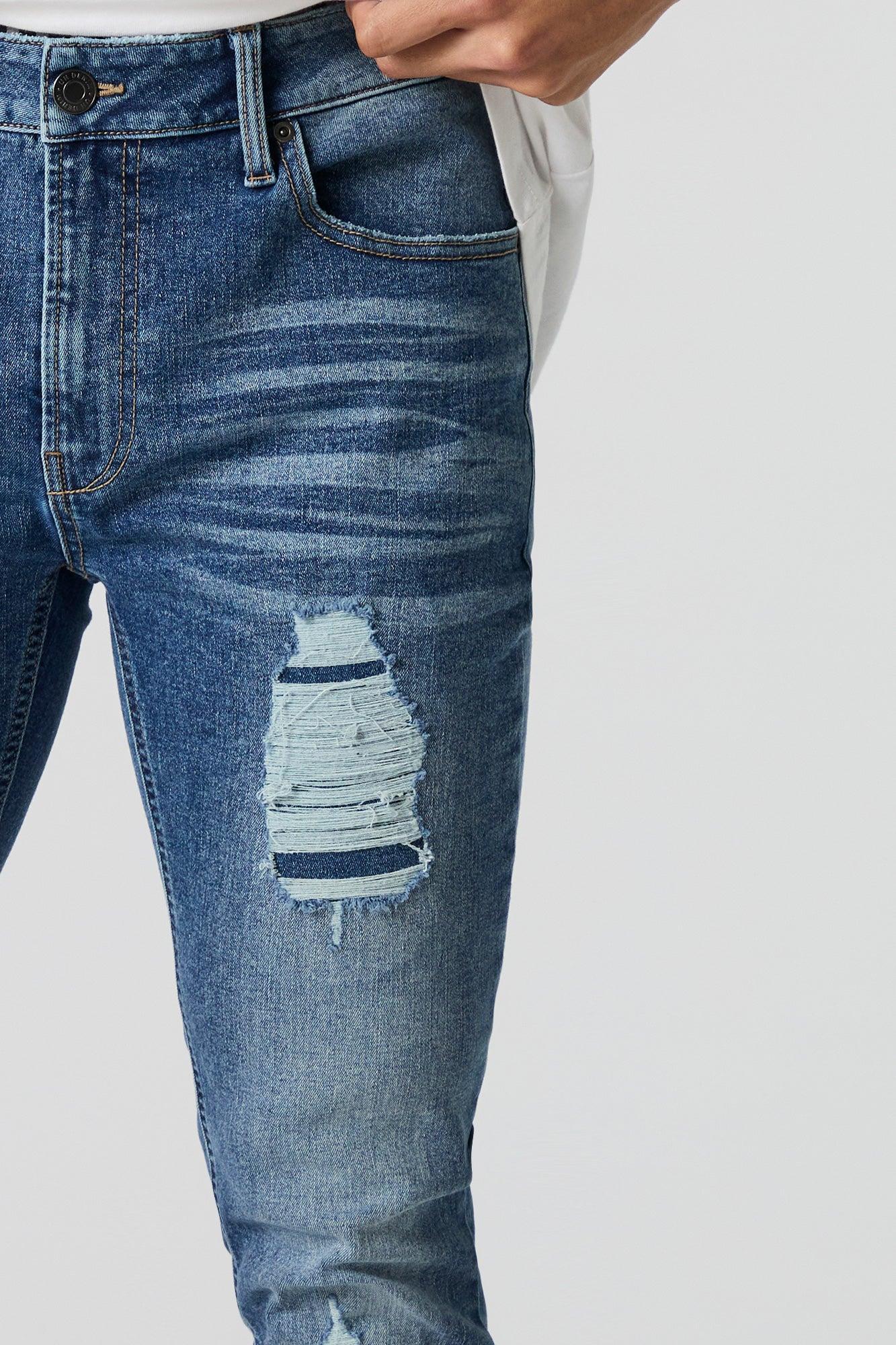 Medium Vintage Wash Distressed Slim Jean Male Product Image