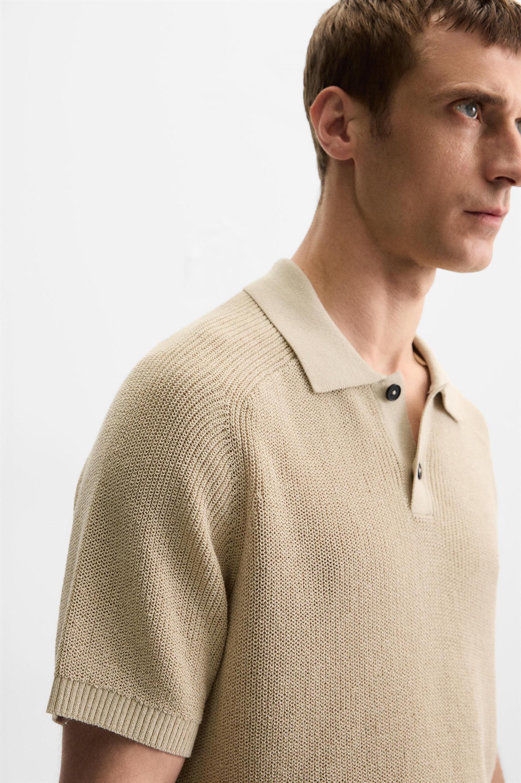 TEXTURED KNIT POLO SHIRT Product Image
