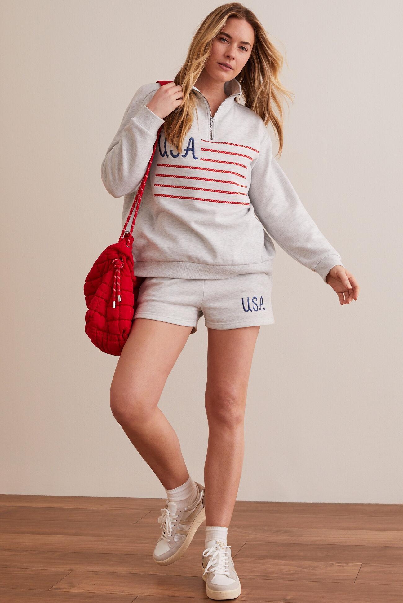 USA Embroidered Quarter Zip Product Image