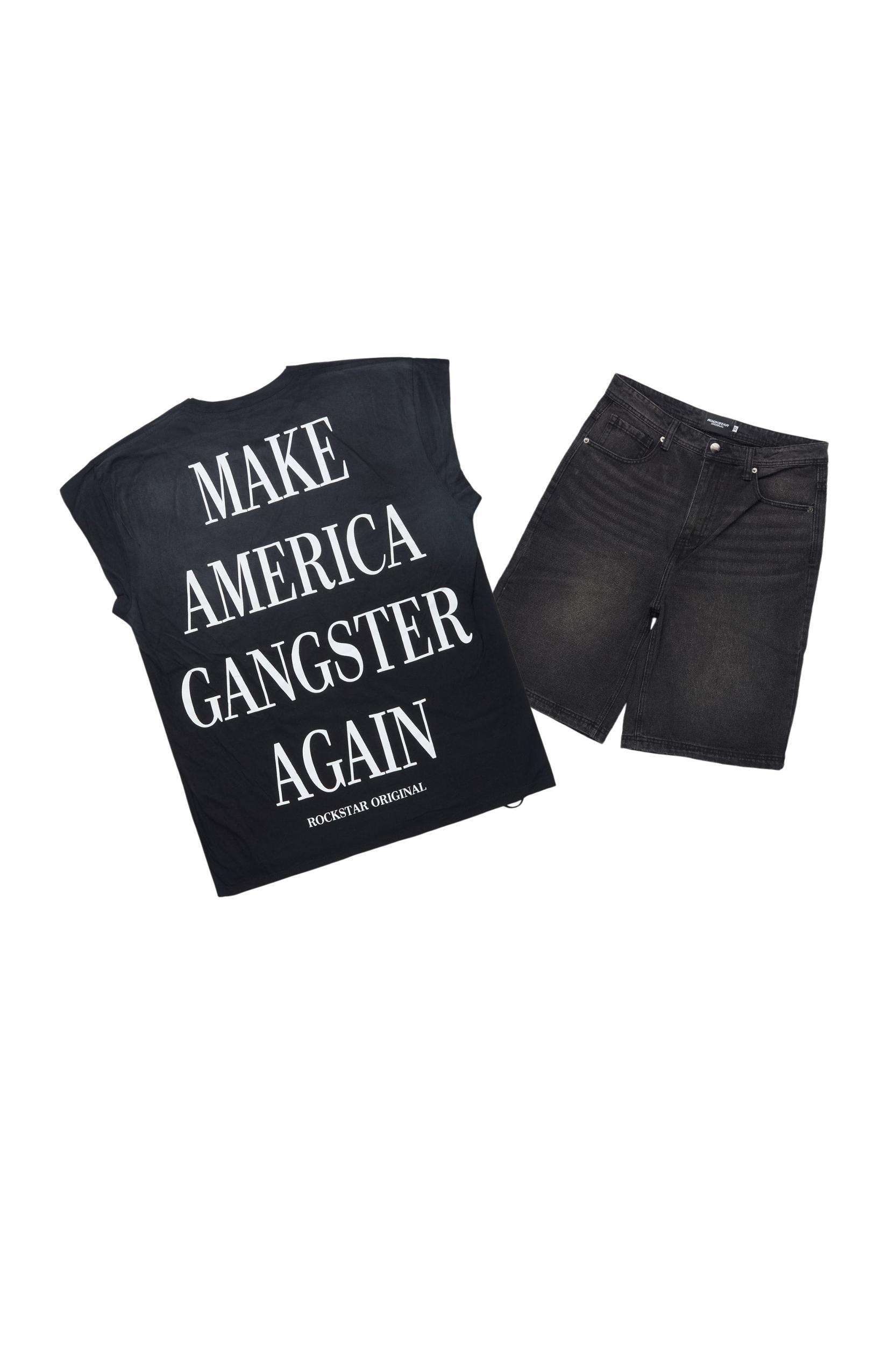 Drako Black Muscle Tee/Denim Jort Set Male Product Image