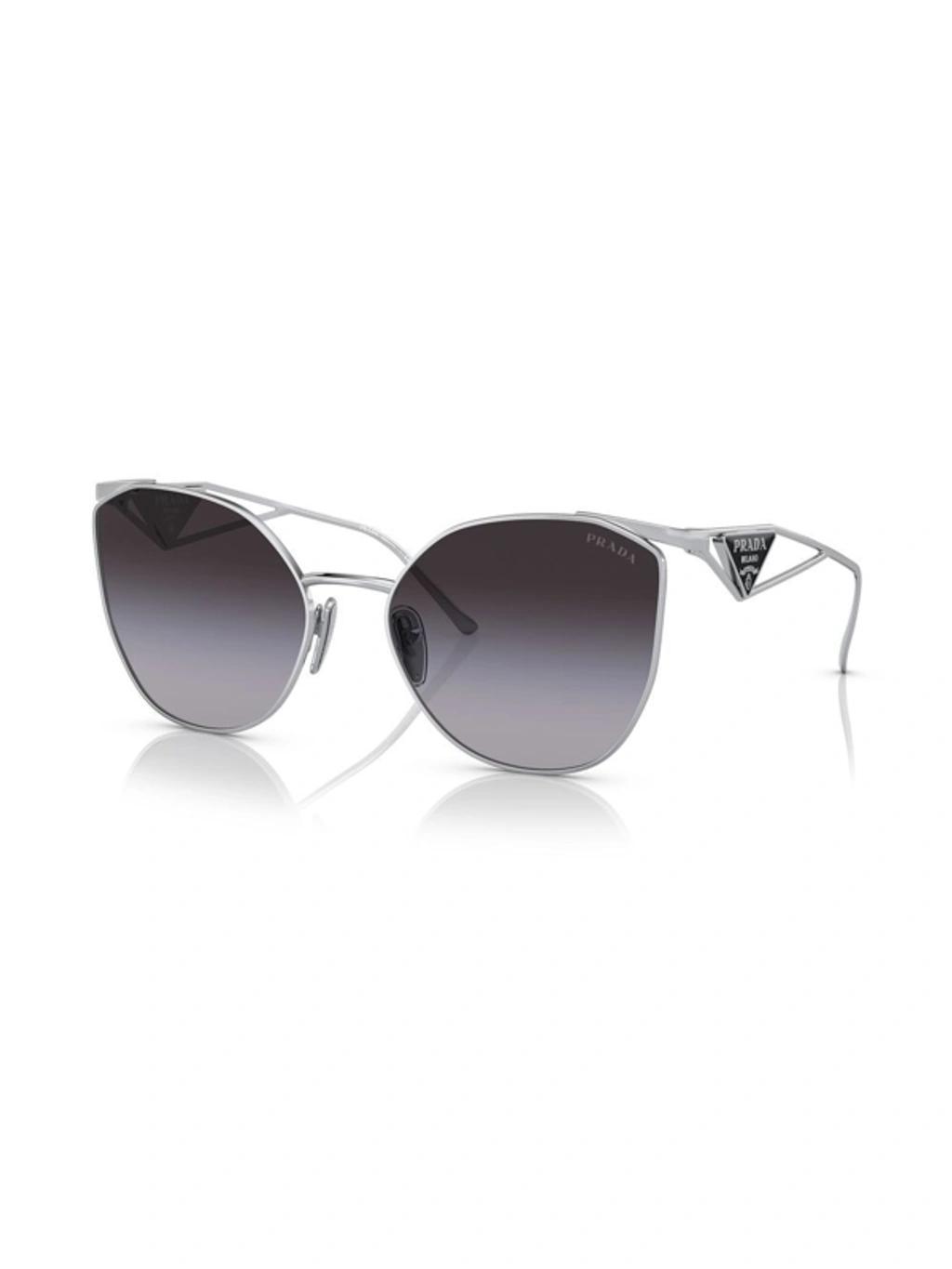 PRADA Logo Cat-eye Frame Sunglasses In Silver Product Image