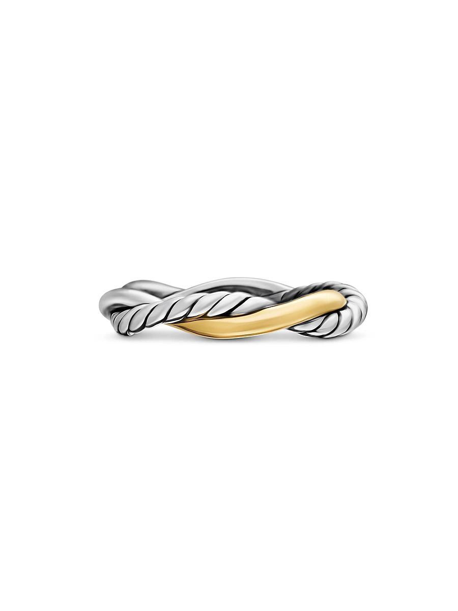 David Yurman Petite Infinity Band Ring in Sterling Silver with 14K Yellow Gold Product Image