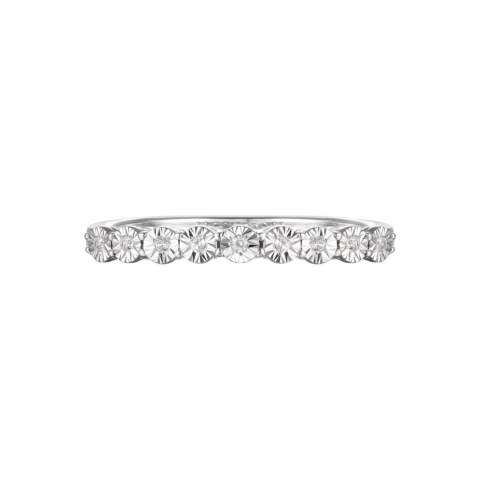 Sterling Silver 1/10 Carat T.W. Diamond Ring, Women's, Size: 8 Product Image