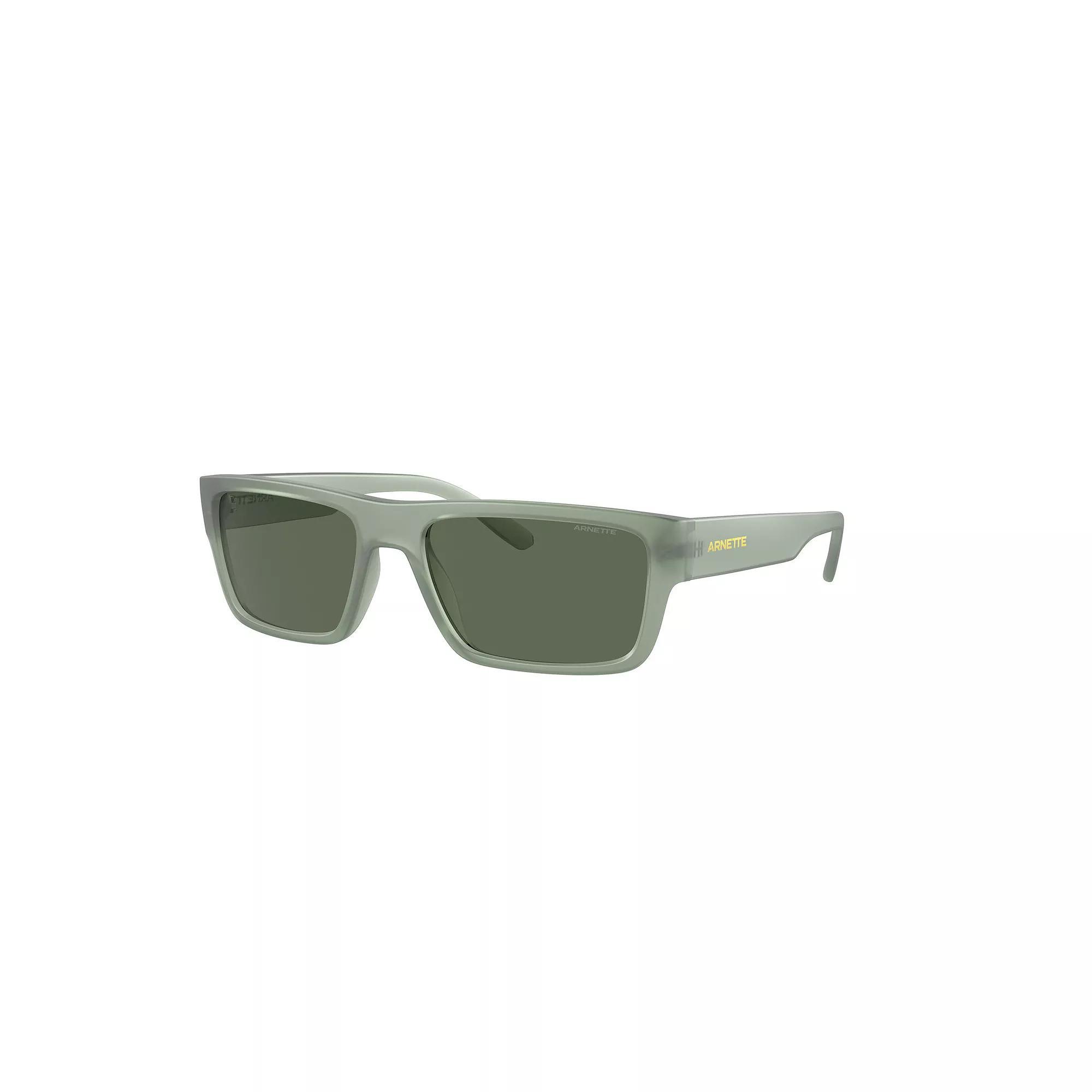 Men's Arnette AN433857-X 57mm Injected Rectangle Sunglasses, Dark Green Product Image