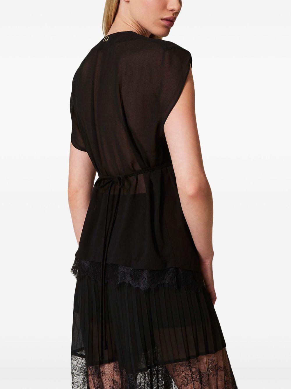 pleated lace top Product Image