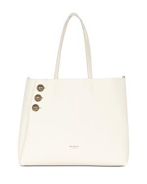 Embleme Shopper Tote Bag in Smooth Leather Product Image