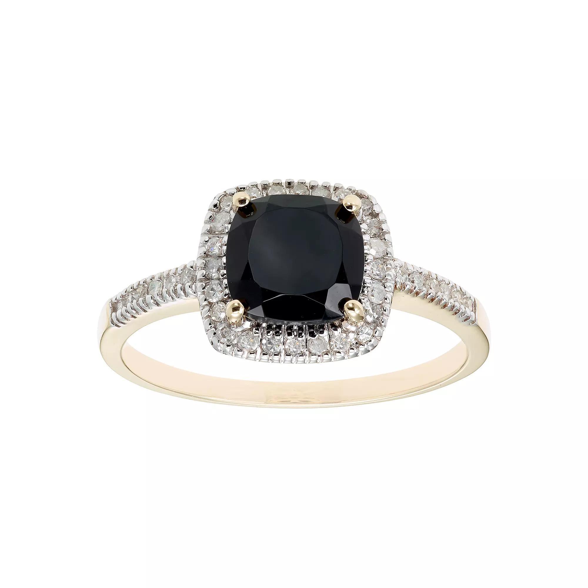Onyx 10K Gold & 1/5 Carat T.W. Diamond Frame Ring, Womens Pink Product Image