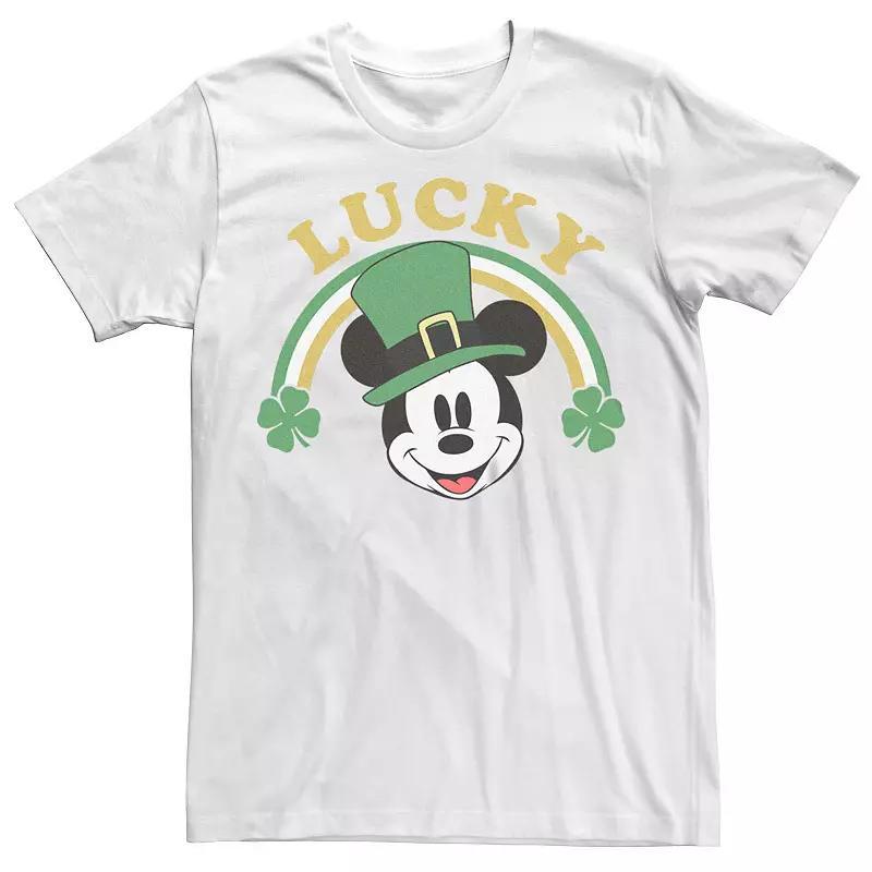 Big & Tall Disney Mickey And Friends St Patricks Day Lucky Mickey Tee, Men's, Size: 4XL Tall, White Product Image